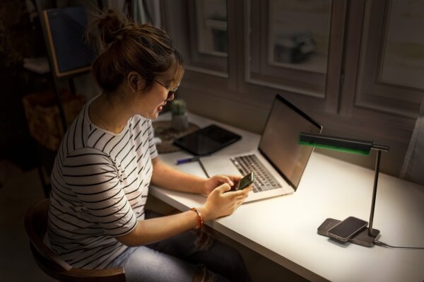 Osram - LED stmievateľná stolová lampa OFFICE LINE LED/19W/230V čierna