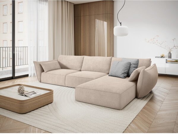 Béžová rohová pohovka (pravý roh) Vanda - Mazzini Sofas