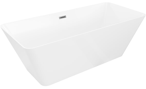 Mexen Velo Slim, voľne stojaca vaňa 170 × 75 cm, biela lesklá, grafitový prepad, 52811707500-66