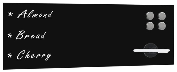 Nástenná magnetická tabuľa, čierna, sklenená 60x20 cm