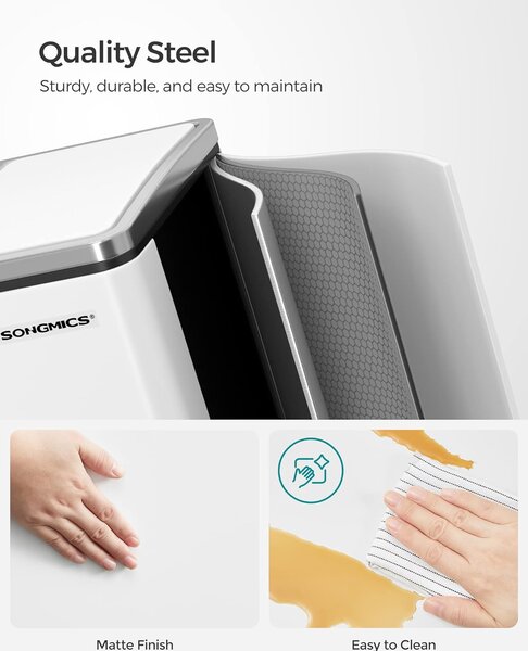 SONGMICS Kôš na triedený odpad 2 x 15 l biely