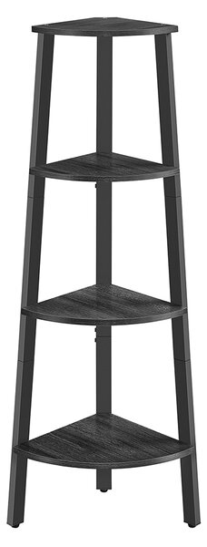 VASAGLE Rohový regál 4 police 34 x 125 x 34 cm čierny