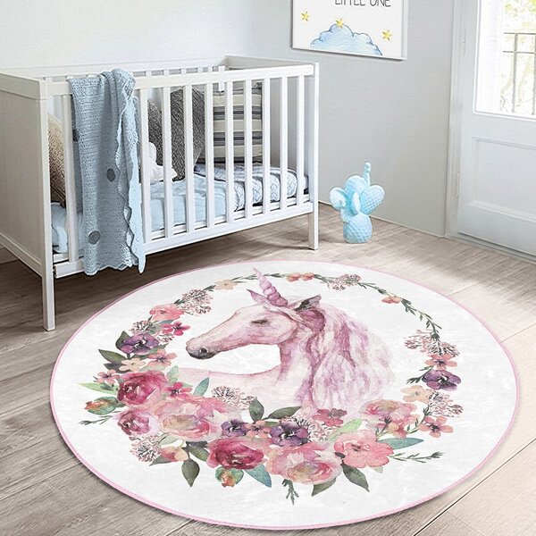 Ružový detský koberec ø 120 cm Comfort – Mila Home