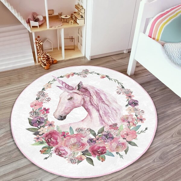 Ružový detský koberec ø 120 cm Comfort – Mila Home