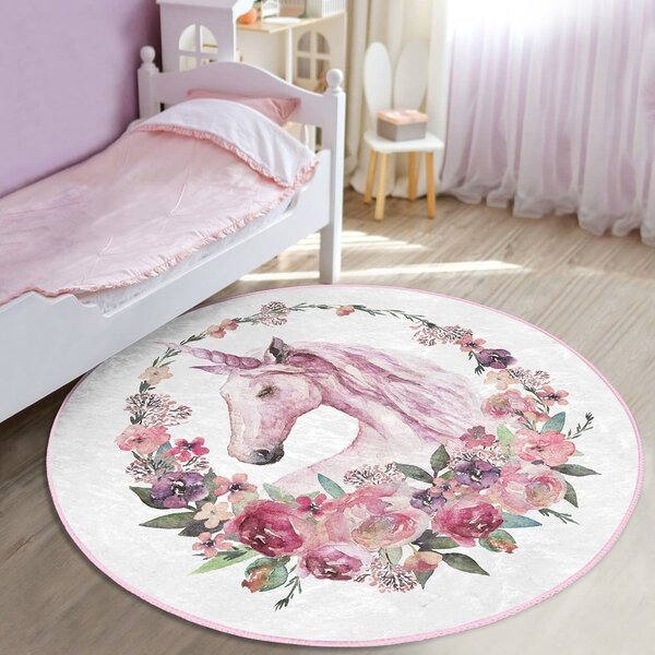 Ružový detský koberec ø 120 cm Comfort – Mila Home