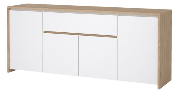 Biela/v prírodnej farbe komoda v dekore duba 197x84x48 cm Next – Tvilum