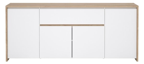 Biela/v prírodnej farbe komoda v dekore duba 197x84x48 cm Next – Tvilum