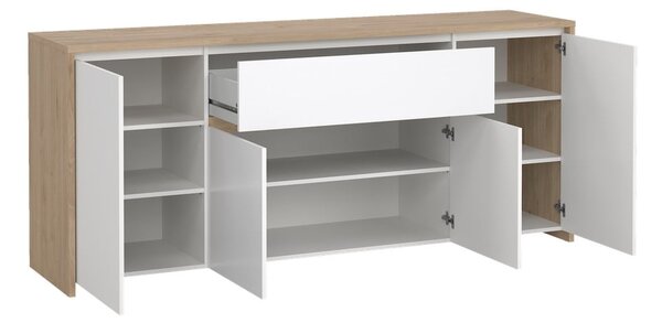 Biela/v prírodnej farbe komoda v dekore duba 197x84x48 cm Next – Tvilum