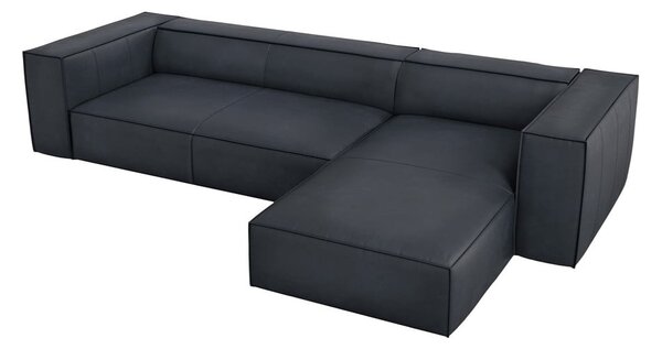 Tmavomodrá kožená rohová pohovka (pravý roh) Madame – Windsor & Co Sofas