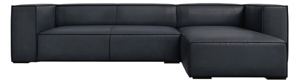 Tmavomodrá kožená rohová pohovka (pravý roh) Madame – Windsor & Co Sofas