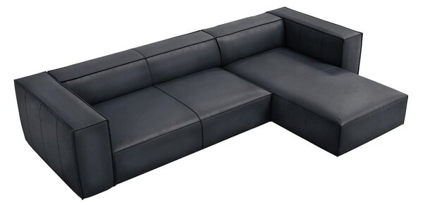 Tmavomodrá kožená rohová pohovka (pravý roh) Madame – Windsor & Co Sofas