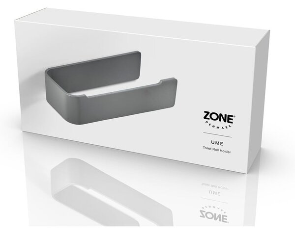 Sivý nástenný kovový držiak na toaletný papier Ume – Zone