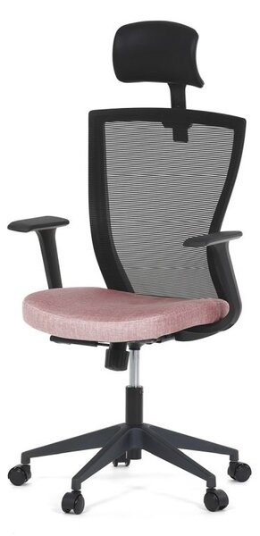 Kancelárska stolička, čierna MESH sieťovina, ružová látka (a-V328 ružová)