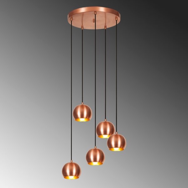 Luster na lanku SIVANI 5xE27/40W/230V medená