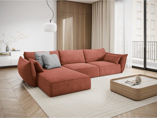 Červená rohová pohovka (ľavý roh) Vanda - Mazzini Sofas