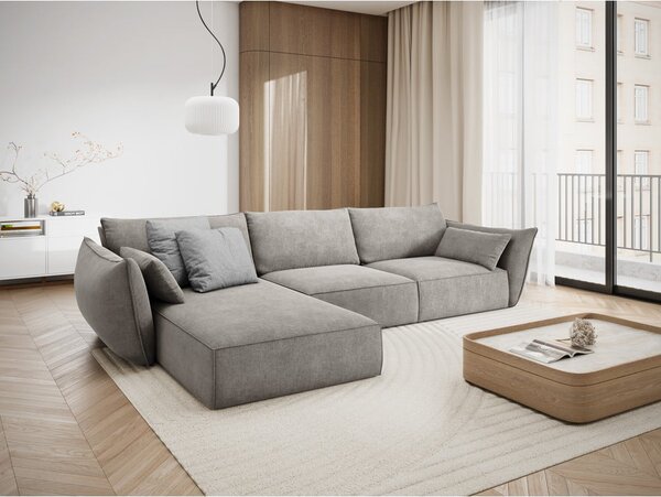 Svetlosivá rohová pohovka (ľavý roh) Vanda - Mazzini Sofas