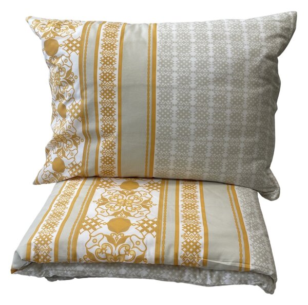 Obliečky bavlnené Angelika gold TiaHome - 1x Vankúš 90x70cm, 1x Paplón 140x200cm