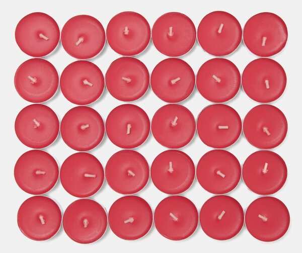 Sinsay - Sada čajových sviečok Apple-Cinnamon 30 pack - červená