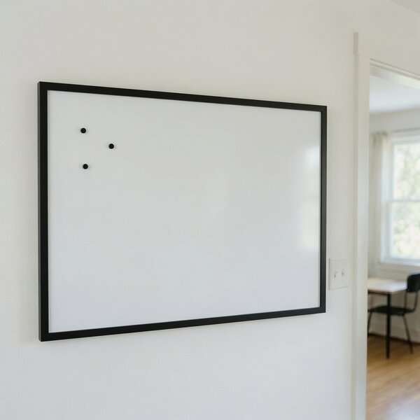 Biela magnetická tabuľa v čiernom drevenom ráme COLOR 90x60 cm