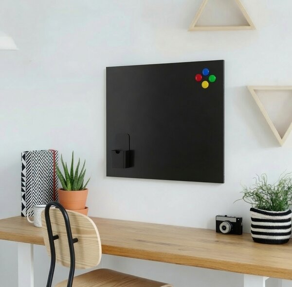 Bezrámová magnetická tabuľa ČIERNA 60x60 cm