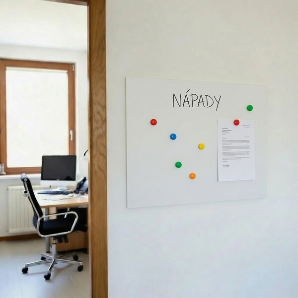Bezrámová magnetická popisná tabuľa ULTRASLIM BIELA 60x60 cm