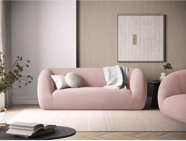 Svetloružová pohovka z textílie buklé 210 cm Essen – Cosmopolitan Design
