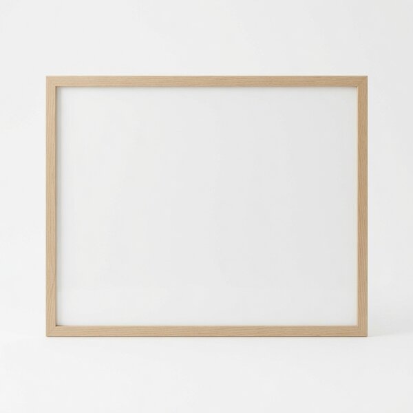 Biela tabuľa na magnetky v drevenom prírodnom ráme CLASSIC 50x50 cm