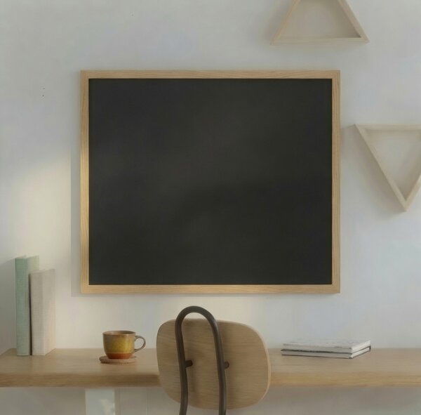 Čierna tabuľa na magnetky NATURE LINE v drevenom ráme SVETLÝ DUB 60x40 cm