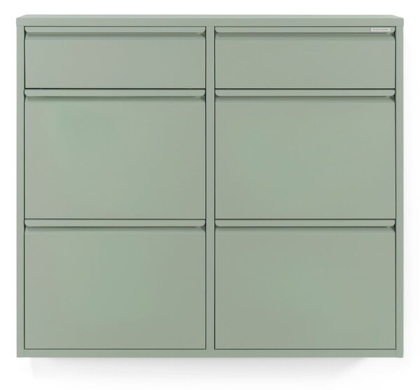 Sivozelená kovová výklopná skrinka na topánky 98x86x15 cm Billy – Spinder Design