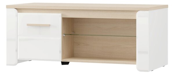 KONFERENČNÝ STOLÍK, biela, dub bianco, kompozitné drevo, 120/49,5/56,5 cm Carryhome - Stolíky do obývačky