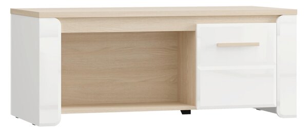 KONFERENČNÝ STOLÍK, biela, dub bianco, kompozitné drevo, 120/49,5/56,5 cm Carryhome - Stolíky do obývačky