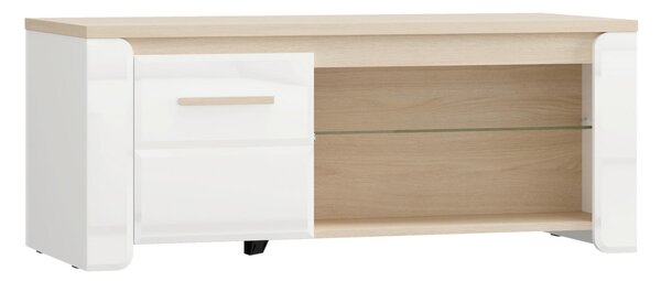 KONFERENČNÝ STOLÍK, biela, dub bianco, kompozitné drevo, 120/49,5/56,5 cm Carryhome - Stolíky do obývačky