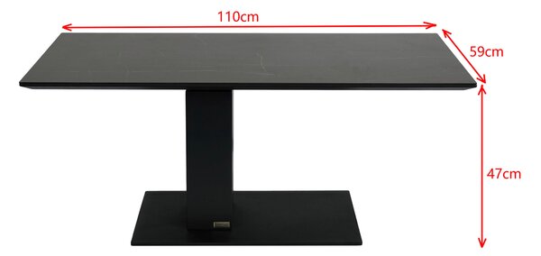 KONFERENČNÝ STOLÍK, antracitová, čierna, kov, keramika, kompozitné drevo, 110/59/47-66 cm Dieter Knoll - Stolíky do obývačky