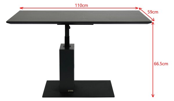 KONFERENČNÝ STOLÍK, antracitová, čierna, kov, keramika, kompozitné drevo, 110/59/47-66 cm Dieter Knoll - Stolíky do obývačky