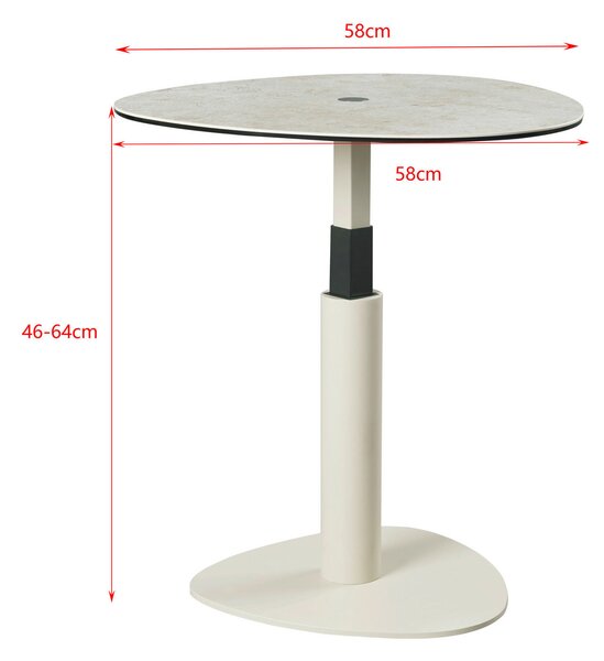 KONFERENČNÝ STOLÍK, taupe, sivobiela, kov, sklo, keramika, 58/58/46-64 cm Belluti - Stolíky do obývačky