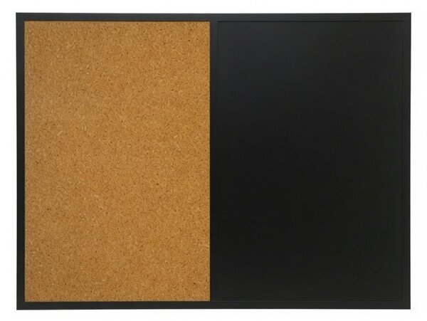 Kombinovaná tabuľa čierna v čiernom drevenom ráme COLOR 60x40 cm