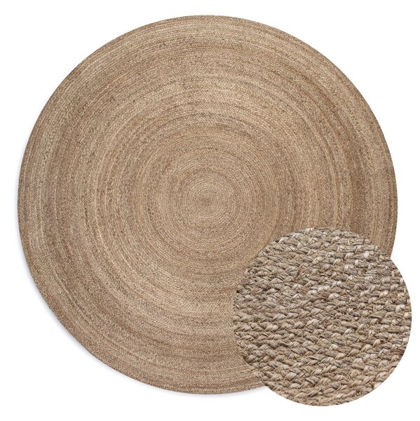 Hanse Home, Kusový koberec Jute Braided 106006 Grey Brown kruh, 100x100 (priemer) kruh, hnedá, chodba / predsieň