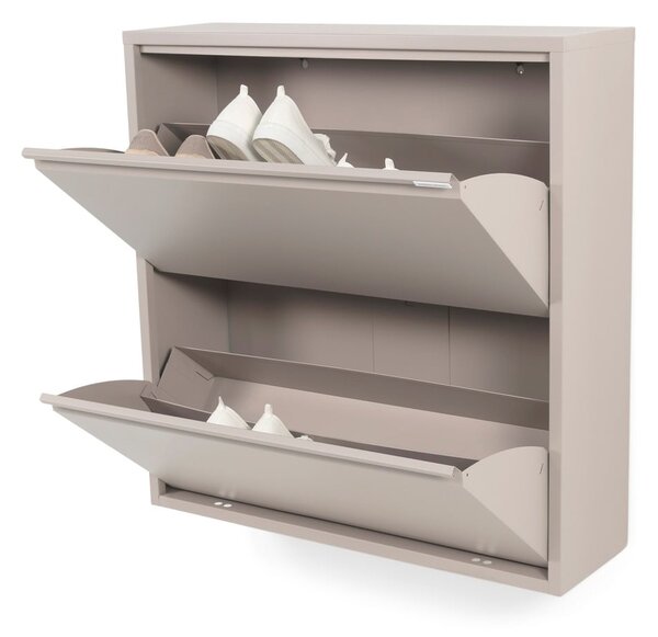 Taupe kovová výklopná skrinka na topánky 75x77,5x22,5 cm Billy – Spinder Design