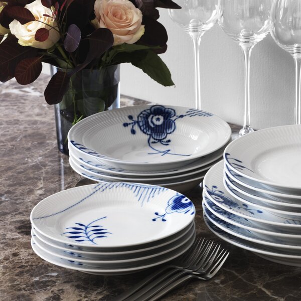 Porcelánový hlboký tanier Blue Fluted Mega Ø 21 cm