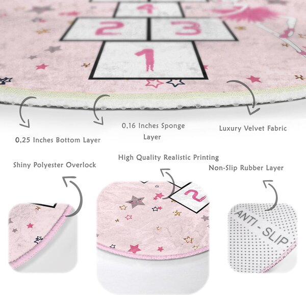 Ružový detský koberec ø 100 cm Comfort – Mila Home