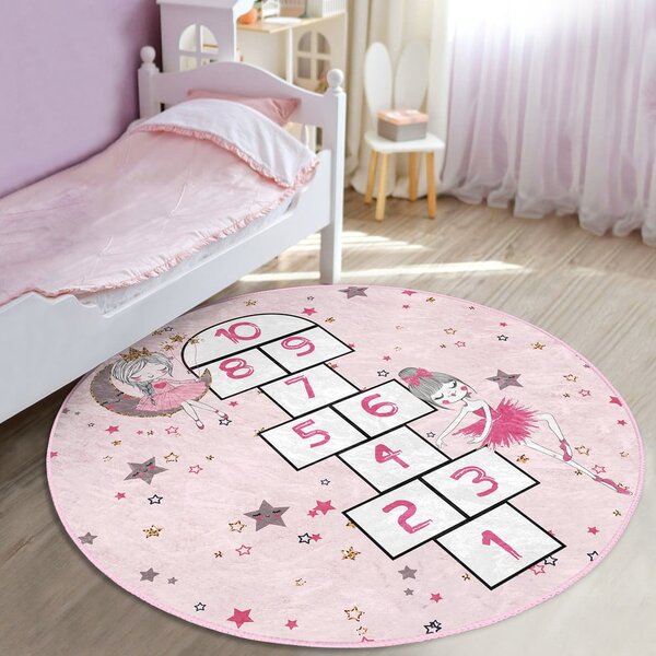 Ružový detský koberec ø 100 cm Comfort – Mila Home