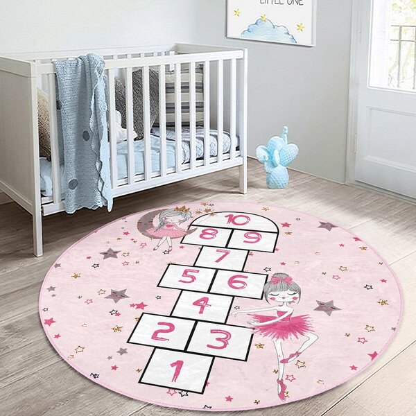Ružový detský koberec ø 100 cm Comfort – Mila Home