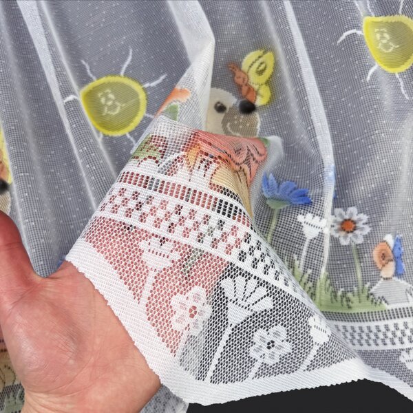 Vitrážová žakárová záclona 4349, výška 50 cm, metráž