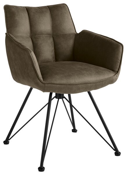 STOLIČKA S PODRÚČKAMI, mikrovlákno, taupe SetOne by Musterring - Stoličky, Online Only