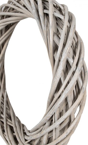 Prírodný šedý ratanový veniec Rattan L - Ø 50*9 cm - Clayre & Eef
