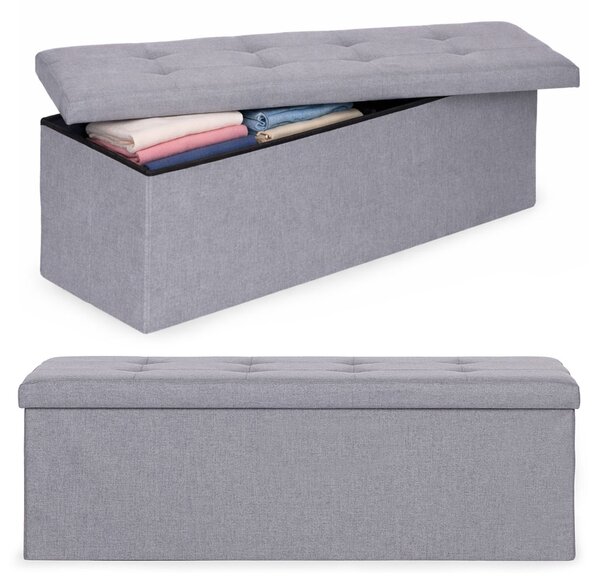 ModernHome Prešívaný úložný box 111x38 cm - svetlo sivá ModernHome