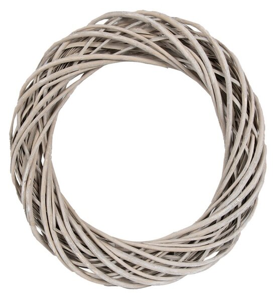 Prírodný šedý ratanový veniec Rattan L - Ø 50*9 cm - Clayre & Eef