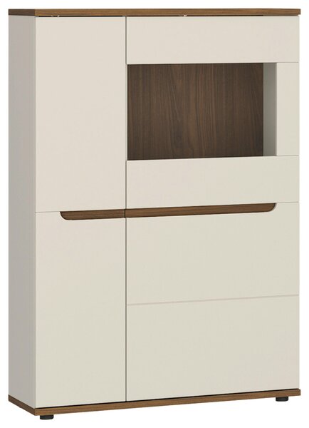 VITRÍNA, farba orecha, kašmírová, 90/135/38 cm Hom`in - Sklenené vitríny