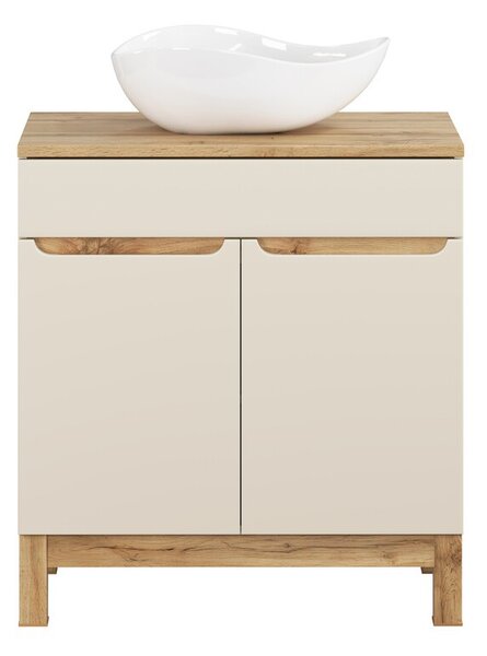 Comad Kúpeľňová skrinka Bali Casad Cloud s umývadlom 80 cm kašmírová/dub wotan