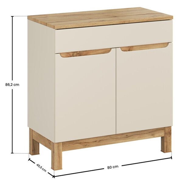 Comad Skrinka pod umývadlo Bali Casad s doskou 80 cm béžová/dub wotan